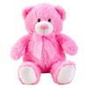 Lifestyle & More Teddy Bear Cuddly Bear Pink with Bow