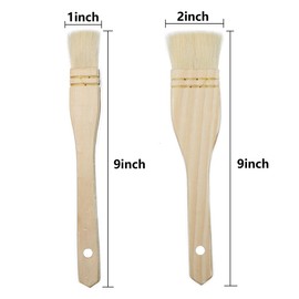 Septe Hake Brush,Egg Wash Brush,Hake Paint Brush,Hake Brush for Watercolor,Wool Brush(9 x 1 Inches, 9 x 2 Inches) 2 Pieces