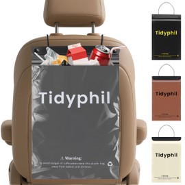 50 PCS Disposable Car Trash Bags Hanging, Leak-proof, Odor Seal. 2 Gallon Car Garbage Bags, Big Capacity. Independent of Car Trash Can, Easy Stick-On Car trash Bin for Car, SUV, Truck, Stroller. Gray
