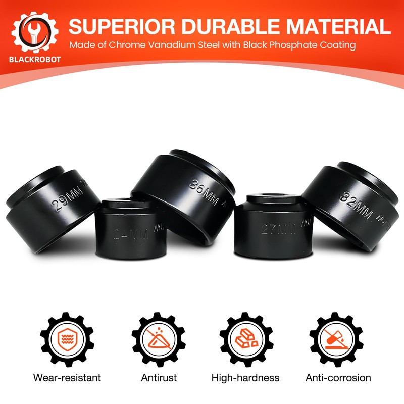 BLACKROBOT 8 Pieces 3/8” Drive Low Profile Oil Filter Socket