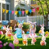 Heyigrow Easter Bunny Decorations Yard Signs Colorful Backdrop with Stakes