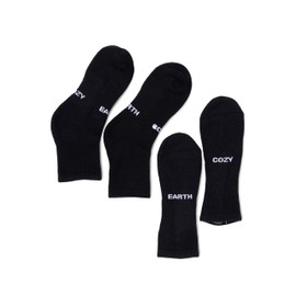 Cozy Earth Essential Quarter Socks for Women and Men – Ultra-Soft 70% Mercerized Cotton High Ankle Socks 2 Pack Set – Breathable Seamless Toe – Blister Cushion, Heel & Arch Support - Medium Black