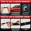 Aurinovellia Pack of 2 Seat Belt Cutter Emergency Hammer, 2-in-1