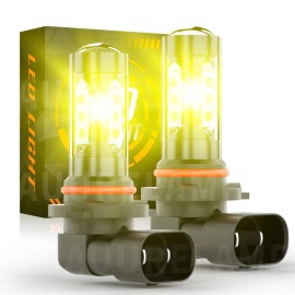 AuureLamp For Ford F150 F250 F350 Super Duty Golden Yellow 9145 H10 LED Fog Light Bulbs