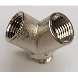 GOP 3 PACK Nickel Plated Brass Wye 1/4 NPT Male x 1/4 NPT Female Splitter Pneumatic