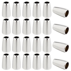 GORGECRAFT 40PCS Metal Bell Stopper Conical Bells Cord Rope Locks Fastener Ends Zipper Pull Ends Toggle Clip Cone Cord Lock for Lanyard Backpack Bag Clothing, Silver 4x7x13mm