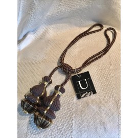 Umbra Corded Braided Curtain Tie Back -Maroon Gold Yellow NWT
