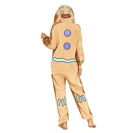 RONGTAI Original丨Unisex Christmas Onesie Costumes One Piece Cosplay Pajama Sleepwear for Adult（Gingerbread Man，XX-Large）
