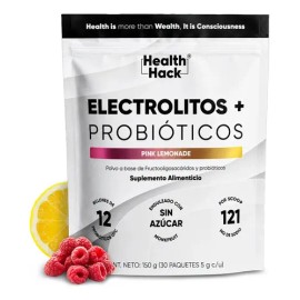 Electrolitos + Probióticos en Polvo para Agua, Hidratación con 12 Billones UFC, Sodio, Potasio, Magnesio, Calcio, Zinc, Prebióticos Sin Azúcar, Sabor 