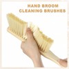 sourcing map 2pcs Wooden Dust Brush, 14 Inch Hand Broom