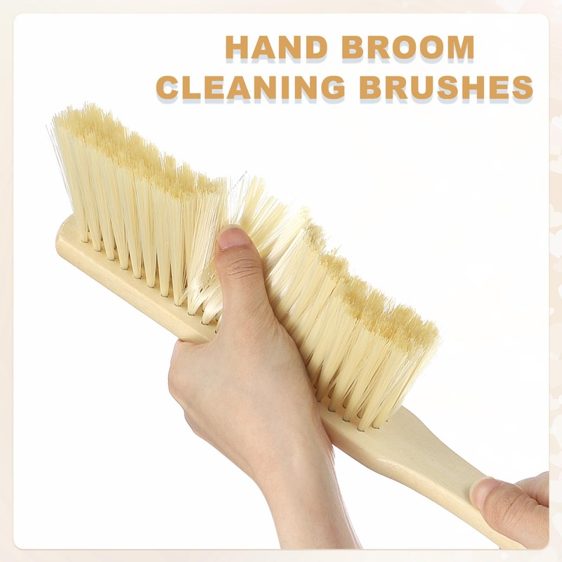 sourcing map 2pcs Wooden Dust Brush, 14 Inch Hand Broom
