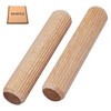 SKIR'CO (Pack of 100) Wooden Dowels 6x35mm Grooved Wood Dowels