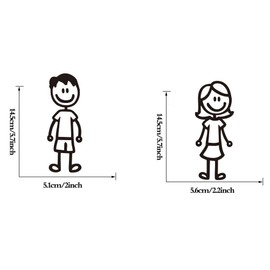 Tofficu 1 Sheet Reflective Family Pattern Car Stickers for Motorcycle and Car Windows, Black Auto Lovely Window Decals Vinyl Kit for Family of People Stickers, Decorative Motorcycle Car Sticker