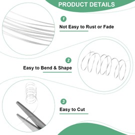 M METERXITY 0.2mm Jewelry Wire, 32 Gauge 328FT Craft Wire Copper Beading Wire for Jewelry Making/Planting/Weaving/DIY Crafting, Soft Metal Wires [100M, Silver]