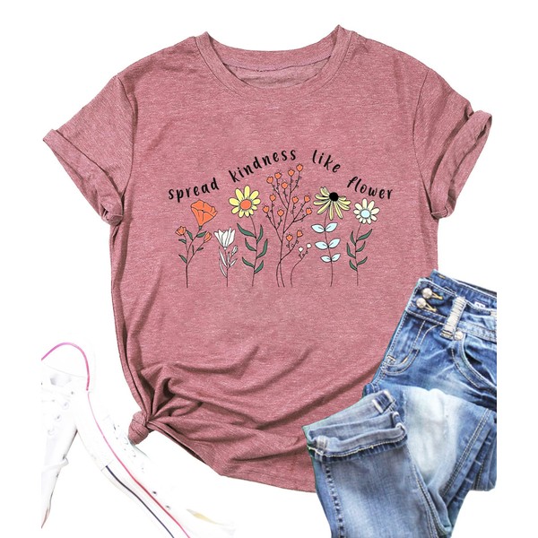 Womens Kindness Shirt Spread Kindness Like Wildflower Tshirt Flower Graphic
