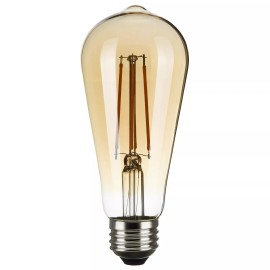 Satco S9579 LED Filament 6.5W =60W 120V ST19 Medium E26 2000K Transparent Amber