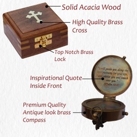 First Communion Gifts for Boys | Confirmation Compass Gifts for Teenage Boys | Confirmation Gifts for Men | Baptism Gift for Adult Man