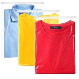 50 Pcs Zip Lock Bags, Reusable Travel Clothes Storage Bags 40 x 30cm Plastic Hospital Bags, Waterproof Luggage Organiser Zip Lock Seal Bag for Shoes, T-Shirt, Cosmetics（Without Hole） (Transparent)