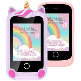 PTHTECHUS® teléfono Celular para niños y niñas Juguetes con Llamadas, cámara Juegos música audiolibros Video Despertador Tablero de Dibujo Pantalla tá