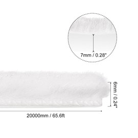 uxcell Weather Stripping Brush, 65ft l x 0.28" W x 0.24" H Self-Adhesive Seal Weatherstrip Sweep Brush White for Door Window