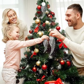 BTORER Christmas Angel Wing Ornament, Angel Memorial Christmas Unique Hanging Ornaments Remembrance,in Memory of Loved One Gifts,Memorial Ornaments for Loss of Loved One,Christmas Tree Decorations