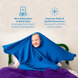 Harkla Body Sock - Sensory Socks for Kids - Stretchable Sack to Help Kids Relax and Focus - Easy to Wash Breathable Sensory Full Body Sock for Children - Medium 48" x 27"