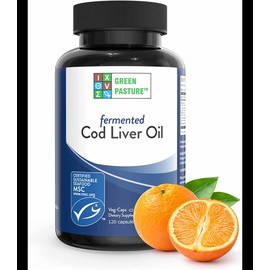 Green Pasture Blue Ice Ferm Cod Liver Oil Orange 120 Capsules