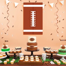 Football Party Door Banner Decorations Brown Football Themed Party Banner Sign Small Sports Ball Door Hanging Sign Porch Front Door Decor for Boys Kids Teen Birthday Party Favors Gifts Door Supplies