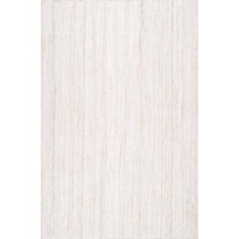 nuLOOM Rigo Hand Woven Jute Area Rug, 5' Round, Off-white