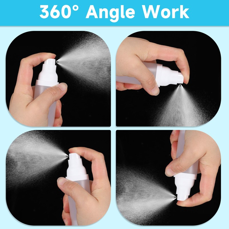 3 Pcs Small Spray Bottle Refillable Airless Pump Bottle 1oz/30ml