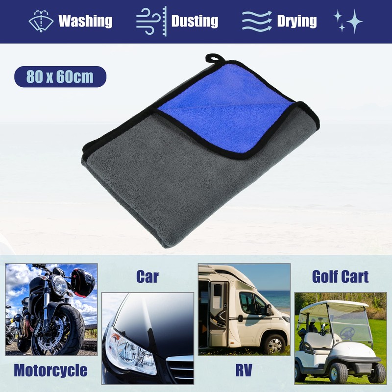 X AUTOHAUX Microfibre Car Drying Towel 80x60cm Extra Large Car
