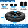 4.80/4.00-8" Flat Free Wheelbarrow Tire and Wheel, 14.5" Universal Fit