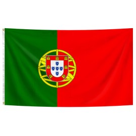 Portugal Flag 3x5 FT Premium Polyester, Fade Resistant with Brass Grommets Heavy Duty Portuguese Flag for Indoor Outdoor, World Cup Portuguese Flags Decor (90x150cm)