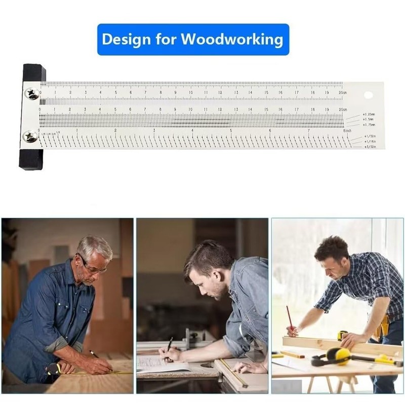 Xemnys Try Square T Ruler Scribing Tool 200 mm -