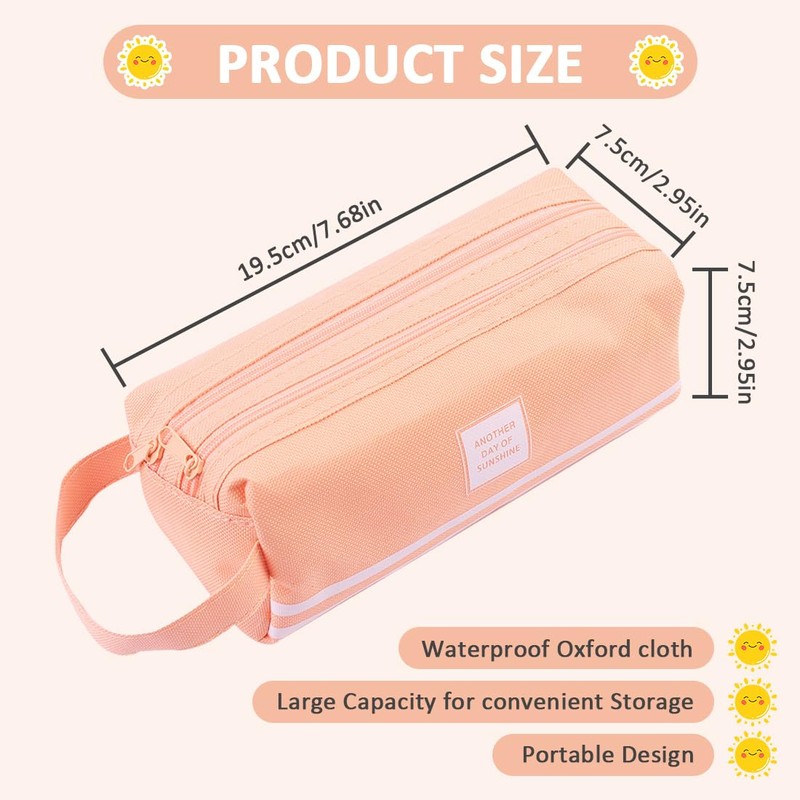 Pencil Case, 2-Compartment Pencil Case, Pencil Case for School, Pencil