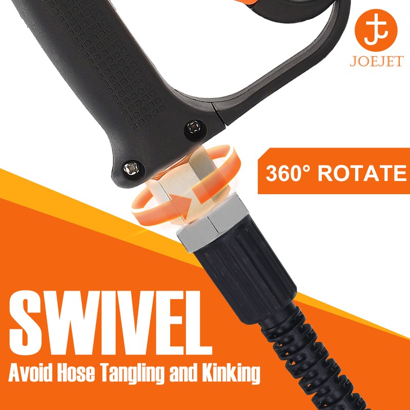 JOEJET Pressure Washer Gun with Swivel, Short Power Washer Gun