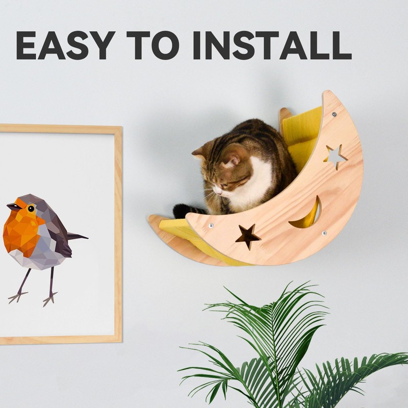 DITOSH Cat Hammock Moon Bed Wall Mounted Shelf Hammock Shelves