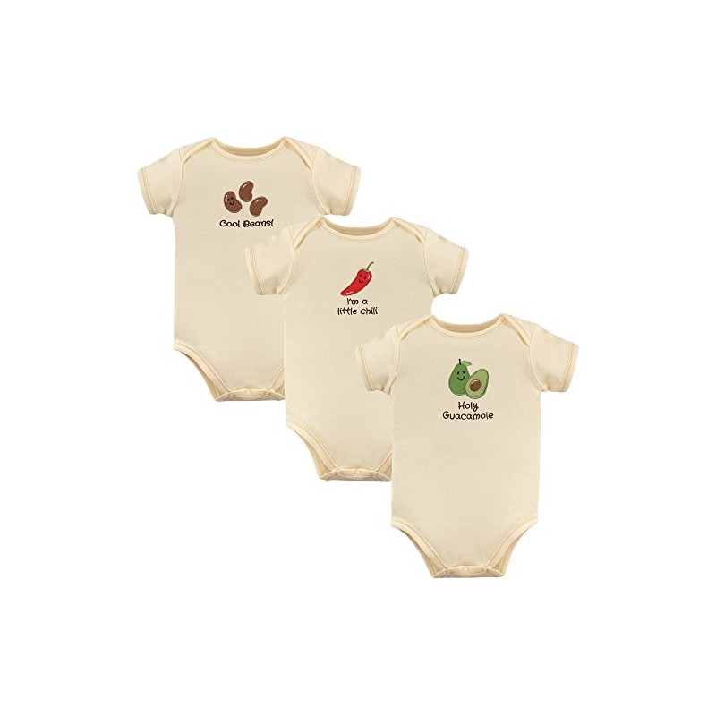 Touched by Nature Baby Organic Cotton Bodysuits, 3 Pack, Holy