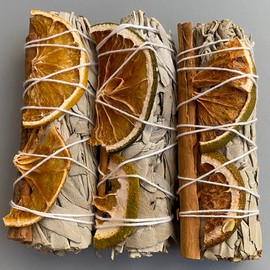 Sage Smudge Stick 4" (White Sage, Cinnamon and Orange 4")