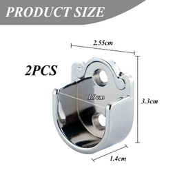 NXPWRC 2 Pieces Shower Curtain Rod Support, Wardrobe Rod Support, Curtain Rod Support, Curtain Rod Fixing, Metal Hanging Bracket, Home Accessories