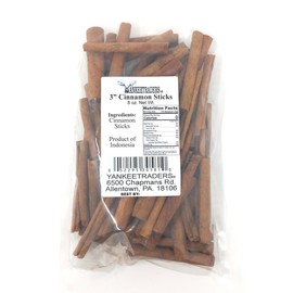 Yankee Traders Brand Cinnamon Sticks, 3 Inch, 8 Ounce