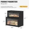 Furshus Double Layer Bamboo Bread Box for Kitchen Counter, Countertop