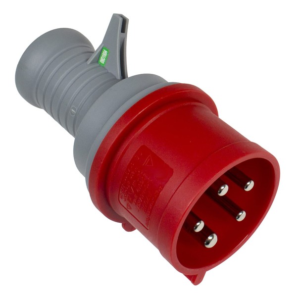 AS – Schwabe Rotary Electric Test Plug 400 V/32 A/5 Pin Pack of 1, Red,