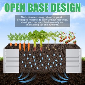 SnugNiture Galvanized Raised Garden Bed 8x4x2FT Outdoor Large Metal Planter Box Steel Kit for Planting Vegetables, Flowers