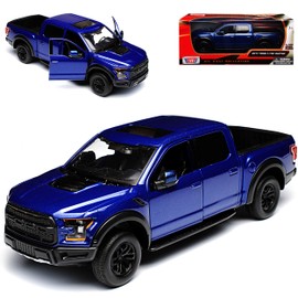 Motormax Ford F-150 Raptor Blue Pick-Up 13th Generation From 2014 Version 2017 1/27 1/24 Model Car