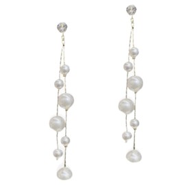 Modern Pearl Earring | Fashion Dangle Jewerly | Quality Freshwater Cultured Pearl | Drop Earring | Tiny Chain Vintage Jewelry for Women | Wedding Birthday Prom Anniversary Earrings