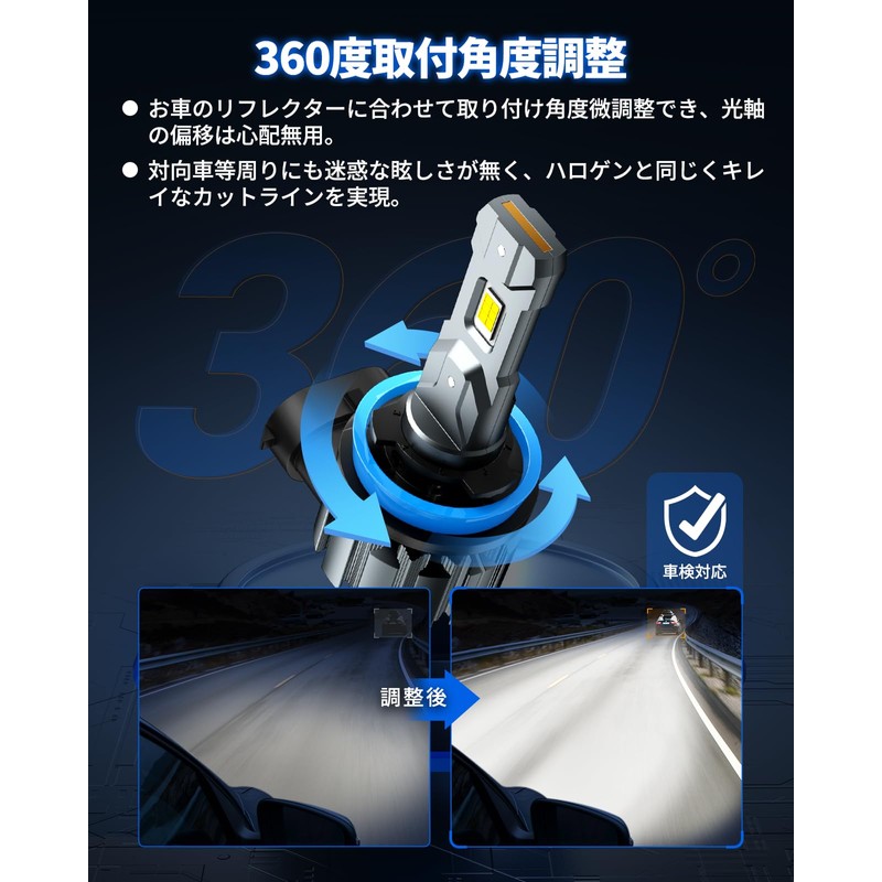 Marsauto H11 LED Headlight, 48000LM Ultra Bright, 1:1 Mini Size,