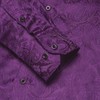 Hi-Tie Purple Silk Paisley Mardi Gras Dress Shirts for Mens