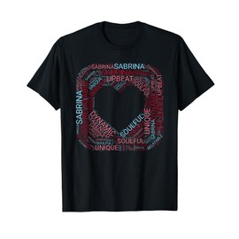Retro Sabrina T for Teens w/ Heart Word Cloud Womens Tees T-Shirt