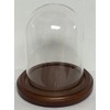 Glass Doll/Clock Dome with Walnut Base - 3" X 4"